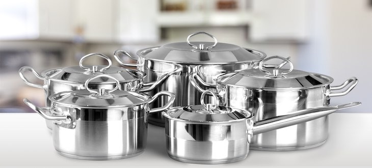 Precious Metal 6 Piece Stainless Steel Cookware Set